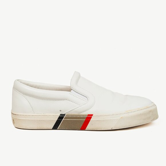 Burberry Men's Thompson White Leather Slip On Shoes - Picture 1 of 11